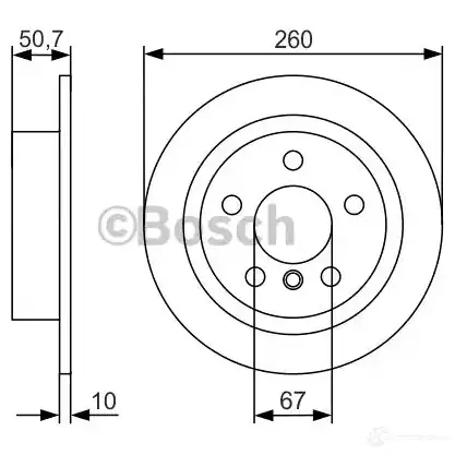 Тормозной диск BOSCH 0986479c96 S2F12 BD241 7 340276 изображение 2