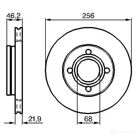 Тормозной диск BOSCH BD29 338698 E1 90 R - 02C0074/0525 0986478018