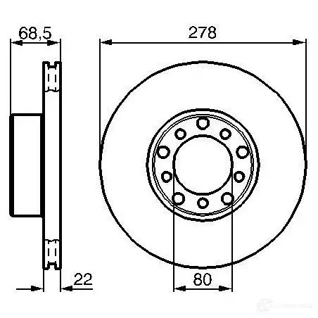Тормозной диск BOSCH 338721 0986478061 BD56 E1 90 R - 02C0349/0038