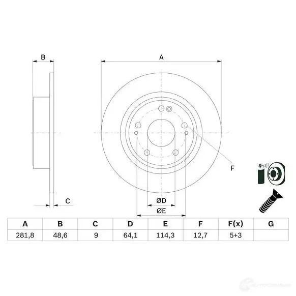 Тормозной диск BOSCH 0986479f76 1437241154 1BF YGLH изображение 0