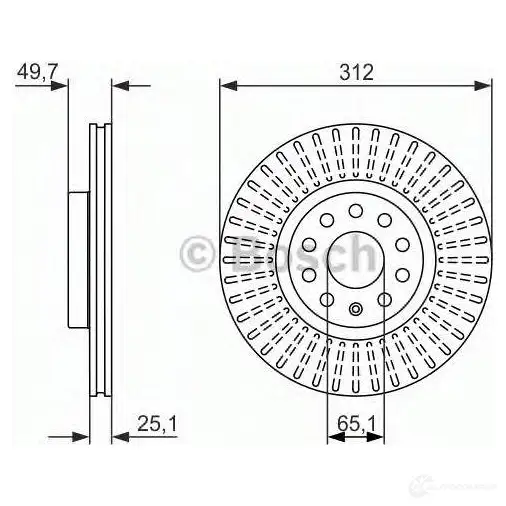 Тормозной диск BOSCH 340096 0986479932 BD99 7 1P94F48 изображение 4