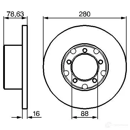 Тормозной диск BOSCH 0986478201 BD16 1 AKO8UUJ 338783 - Изображение 1