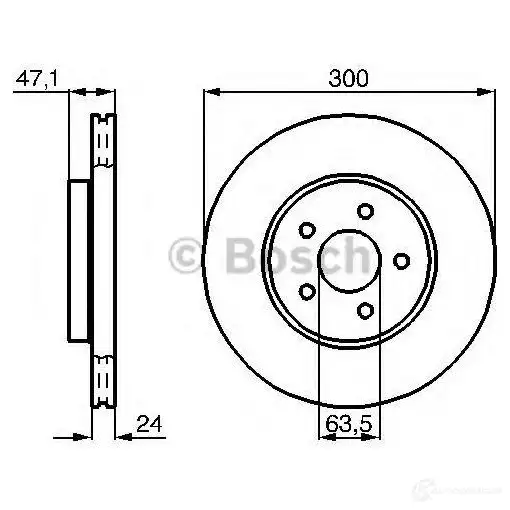 Тормозной диск BOSCH 1193479236 E1 90 R - 02C0074/0335 0986479b44 BD2045 изображение 5