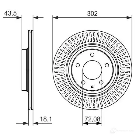 Тормозной диск BOSCH 339998 BD1626 E1 90 R -02C0348/0257 0986479796