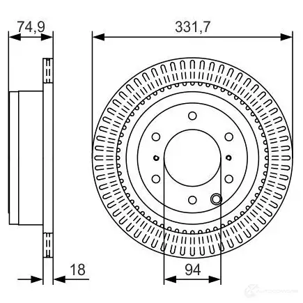 Тормозной диск BOSCH 0986479t90 VVK78P BD2 356 340562