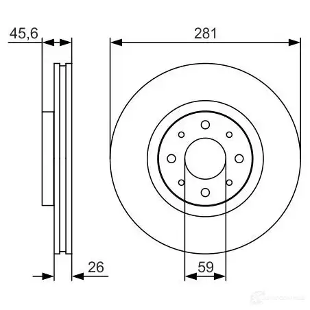 Тормозной диск BOSCH C5F7HA BD 1982 0986479s97 6015752