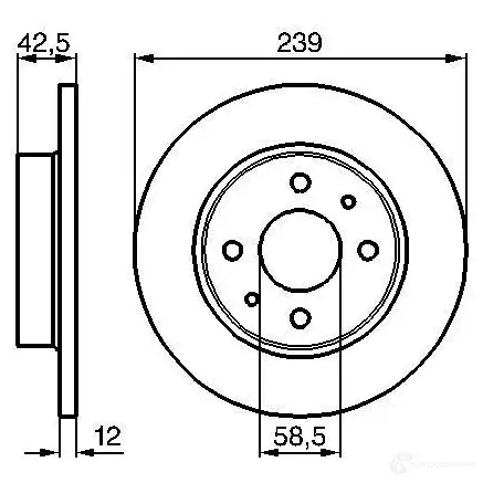 Тормозной диск BOSCH B D660 339156 PHHSO 0986478747