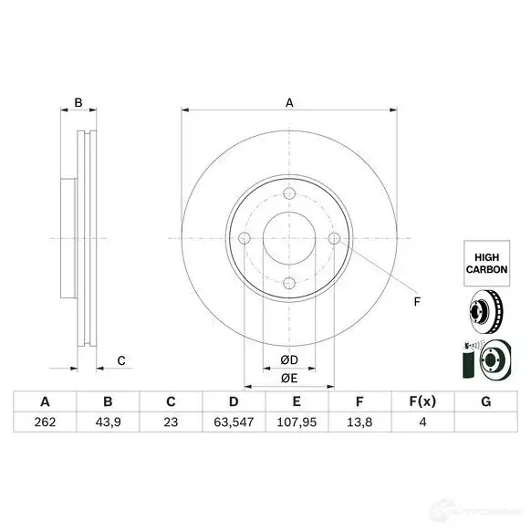 Тормозной диск BOSCH B4 04A 0986479f70 1437978079