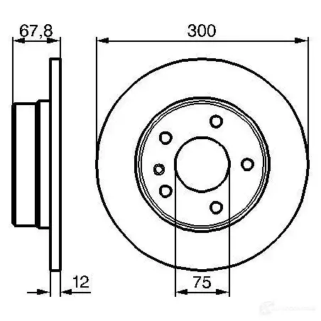 Тормозной диск BOSCH E1 90 R - 02C0241/0560 BD265 0986478322 338855