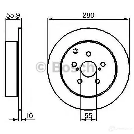 Тормозной диск BOSCH BD1108 339501 0986479242 E1 90 R - 02C0357/0140 изображение 3