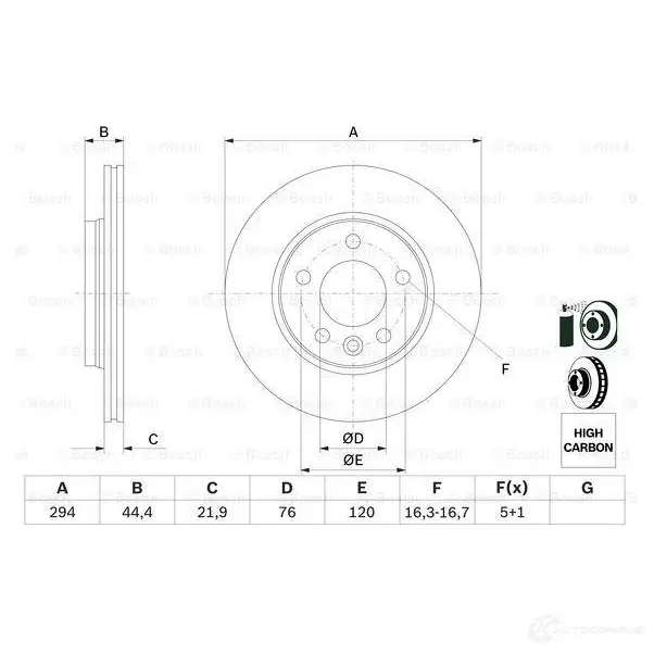 Тормозной диск BOSCH 339380 BD 1027 0986479097 CKIPOSA изображение 4