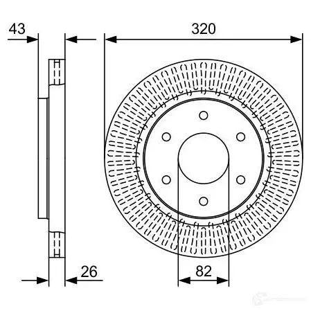 Тормозной диск BOSCH 1334421867 H YXO881 0986479w45