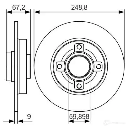 Тормозной диск BOSCH 0986479s42 BD199 4 340445 BS4PX9