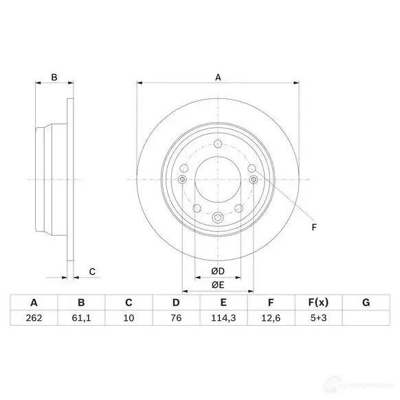 Тормозной диск BOSCH 0986479w64 1438328232 Y2R VO