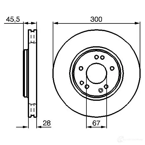 Тормозной диск BOSCH 30CW3 338991 0986478526 BD 449