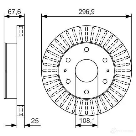 Тормозной диск BOSCH E11 90R-02C01123/26785 340579 0986479u07 BD2238 изображение 0