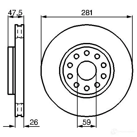 Тормозной диск BOSCH BD39 1 0986478460 QJNQUQ5 338938