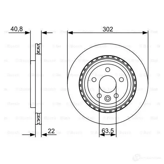 Тормозной диск BOSCH 0986479398 BD12 97 339644 YCYGRE изображение 3