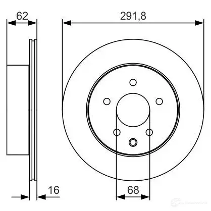 Тормозной диск BOSCH 340435 0986479s31 BD1930 E1 90R-02C0443/1359 изображение 1