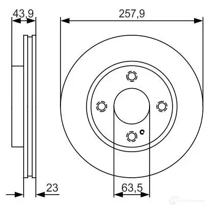 Тормозной диск BOSCH 0986479s38 340442 E1 90R-02C0349/0096 BD1943 изображение 2