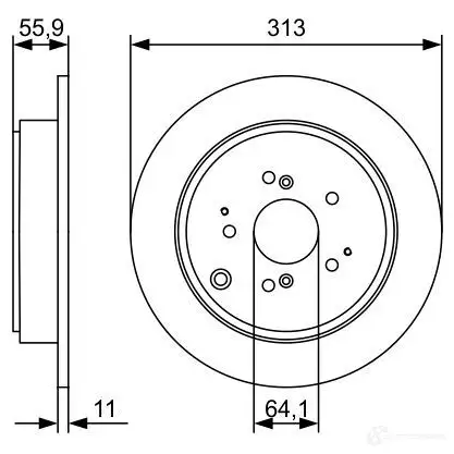 Тормозной диск BOSCH BD258 0 1193480166 PLVSB8G 0986479w23 изображение 0