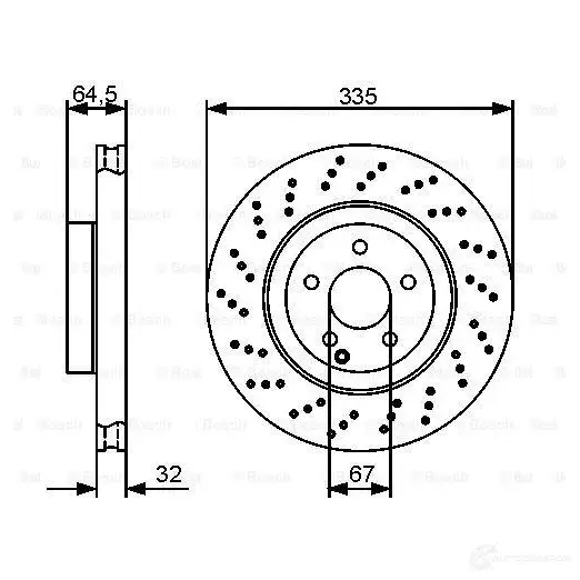 Тормозной диск BOSCH 0986479413 BD130 7 9HYIB2Y 339658 изображение 4