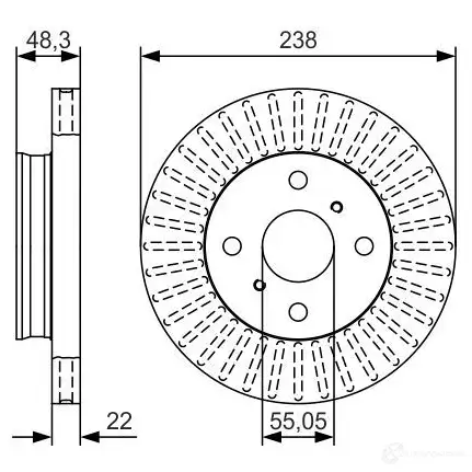 Тормозной диск BOSCH 340556 B D2335 HJ96G0 0986479t82