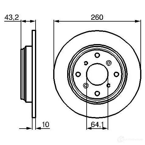Тормозной диск BOSCH 339114 BD595 E1 90 R -02C0371/0130 0986478680