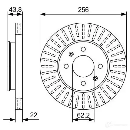 Тормозной диск BOSCH 1193480154 NB5DM BD25 19 0986479w05