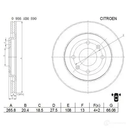 Тормозной диск BOSCH 8NGHT4T 343813 0986ab6890 BD68 90 изображение 0