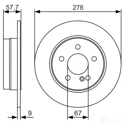 Тормозной диск BOSCH E1 90R-02C0357/0146 0986479s96 BD1981 340491
