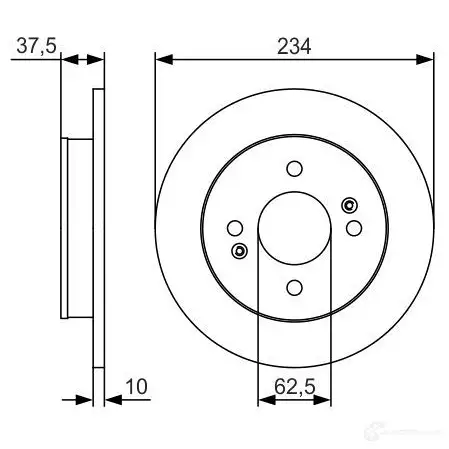 Тормозной диск BOSCH 0986479s61 1193479767 YKE6PI0 BD1 948 изображение 0