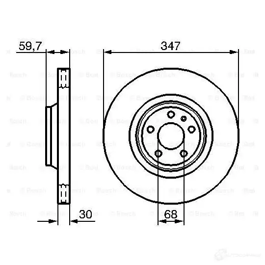 Тормозной диск BOSCH 0986479260 BD11 38 339518 8BIQ10 изображение 2