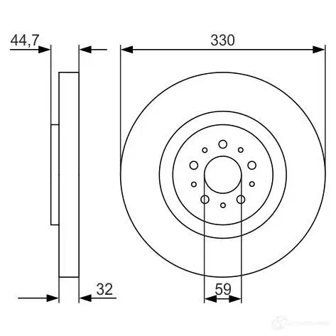 Тормозной диск BOSCH 36MXID 339811 0986479593 BD 1436