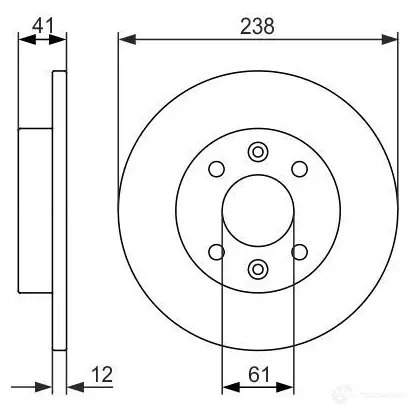 Тормозной диск BOSCH BD 94 0986479831 Z2ULWG 340005 изображение 0