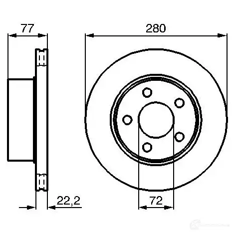 Тормозной диск BOSCH 339123 0986478694 BD 608 1C6TJ