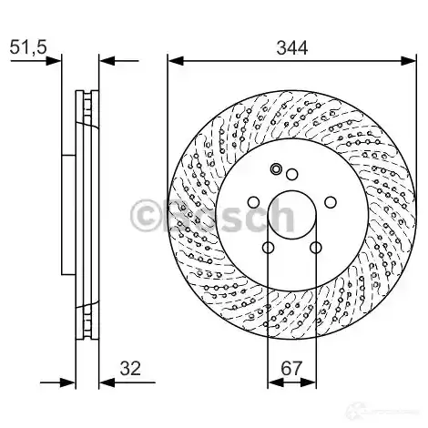 Тормозной диск BOSCH 0986479d07 340283 BD 2428 CDLS03W изображение 0