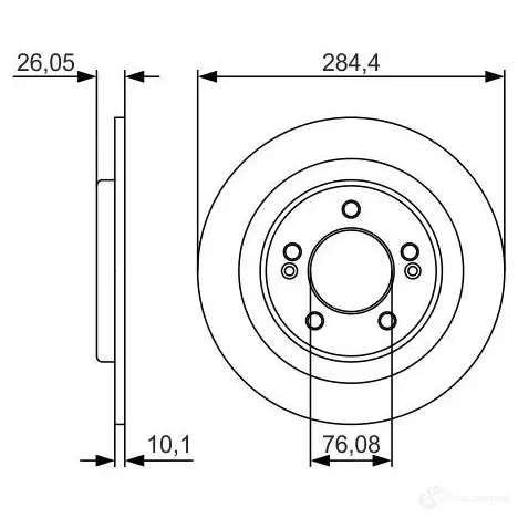 Тормозной диск BOSCH E1 90 R -02C0371/0039 340189 BD1734 0986479a47 изображение 5