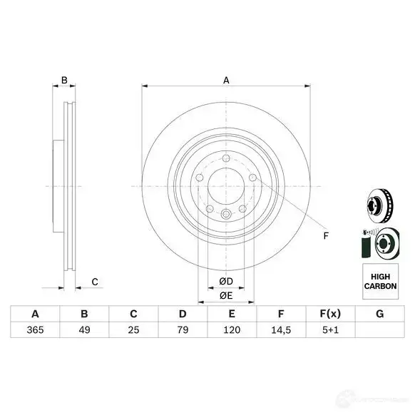 Тормозной диск BOSCH 0986479f68 4W1VA3 L 1437241124 изображение 0