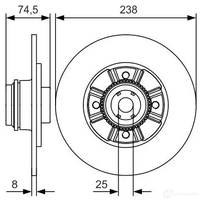 Тормозной диск BOSCH 0986479a48 E1 90R-02C0310/0082 BD1806 340190
