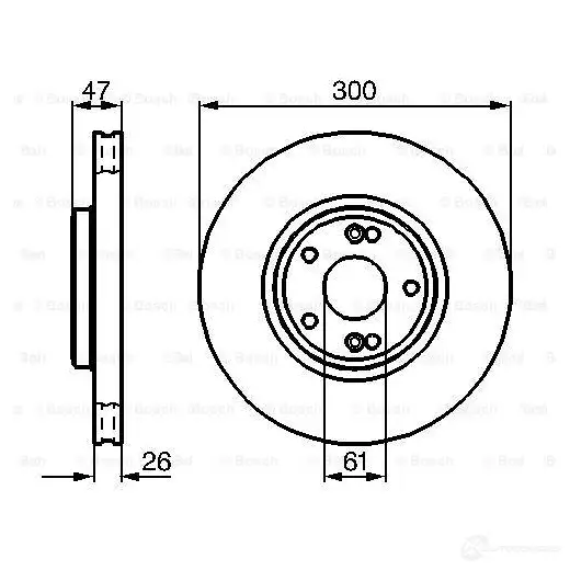 Тормозной диск BOSCH 1193479241 5NIAW1 0986479b47 BD20 48 изображение 4