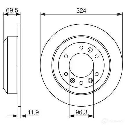 Тормозной диск BOSCH F1R1RT 339816 BD1 441 0986479598 изображение 2