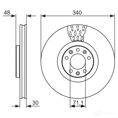 Тормозной диск BOSCH 339375 BD 1655 WEU4S8Z 0986479092 - Изображение 1