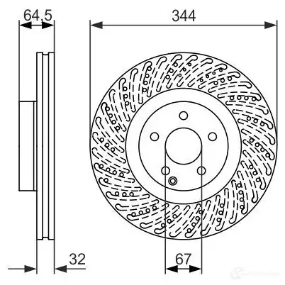 Тормозной диск BOSCH 0986479764 R1SYD BD159 4 339970 изображение 2