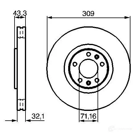 Тормозной диск BOSCH 339314 0986479027 V8J7KH BD9 15 изображение 0