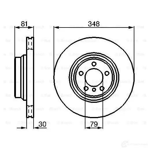 тормозной диск BOSCH BD897 339295 E1 90 R - 02C0348/0367 0986479003 изображение 3