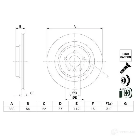 Тормозной диск BOSCH 0986479e97 8ZX HHAH 1437976792