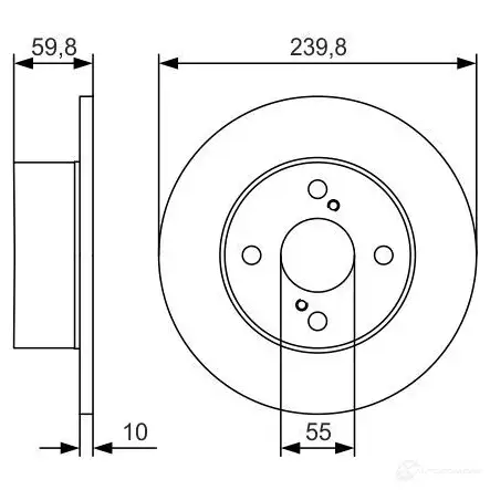 Тормозной диск BOSCH E11 90R-02C01123/27463 0986479t96 BD2387 340568 изображение 0