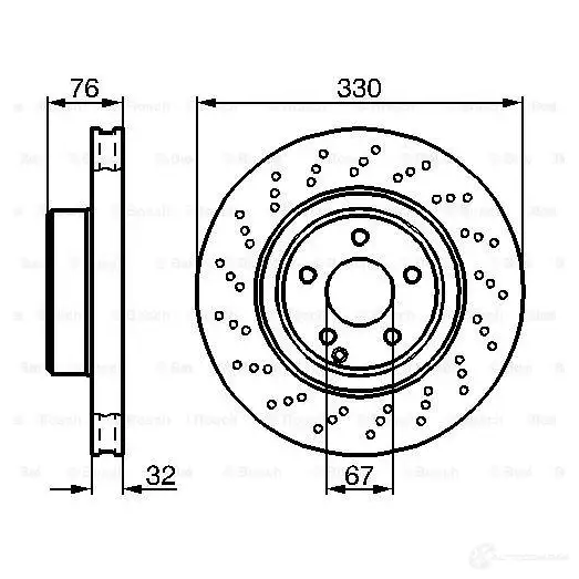 Тормозной диск BOSCH 5JENQW 0986478470 B D399 338946 - Изображение 1