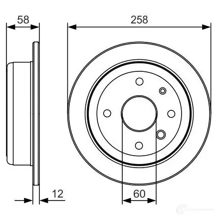 Тормозной диск BOSCH E1 90R-02C0241/0755 BD1851 340535 0986479t52